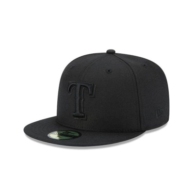 Sapca New Era Texas Rangers MLB Black On Black 59FIFTY Fitted - Negrii